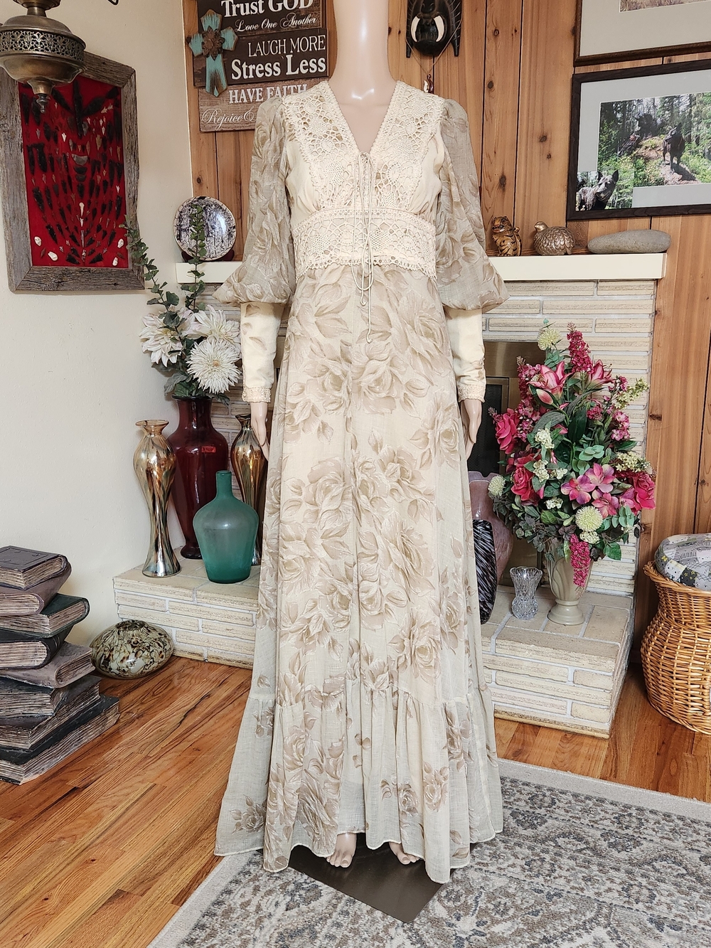 Dreamy 70s Floral Gunne Sax Prairie Maxi Size 9
